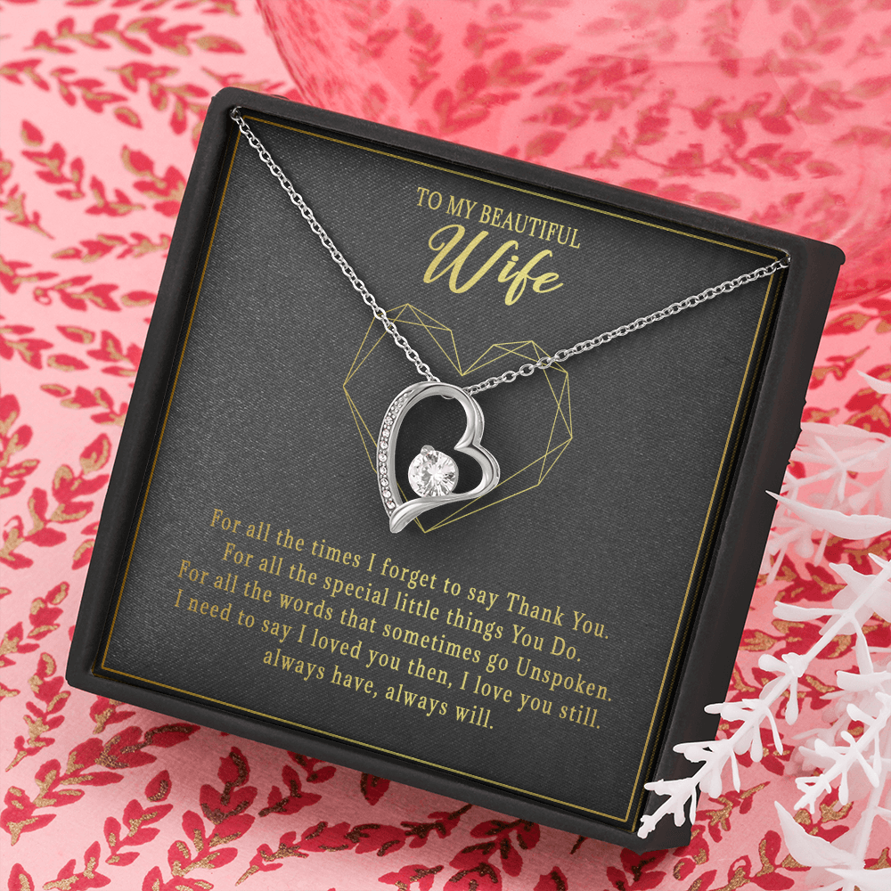 74C Necklace To Beautiful Wife, Cute Gift for Her From Husband, I LOVE YOU Forever