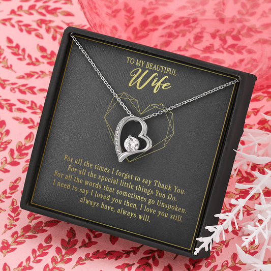 74C Necklace To Beautiful Wife, Cute Gift for Her From Husband, I LOVE YOU Forever