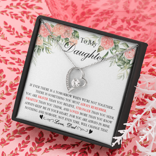 2C Heart Necklace To My Daughter Cute Birthday Gift from Dad for Beautiful Daughter