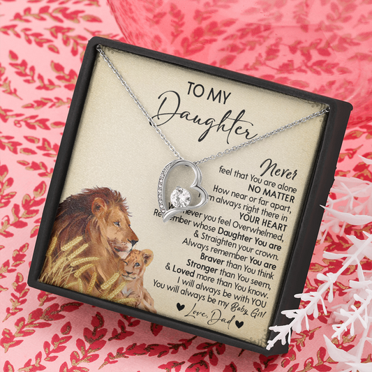 121C Necklace To My Daughter Gift From Lion Dad, You Are My Baby Girl, Birthday Gift