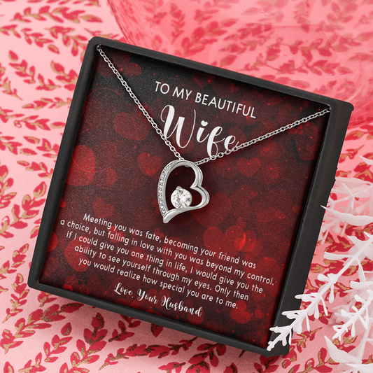 253C Necklace To My Beautiful Wife, Gift for Her From Husband, Couple In Love Gift