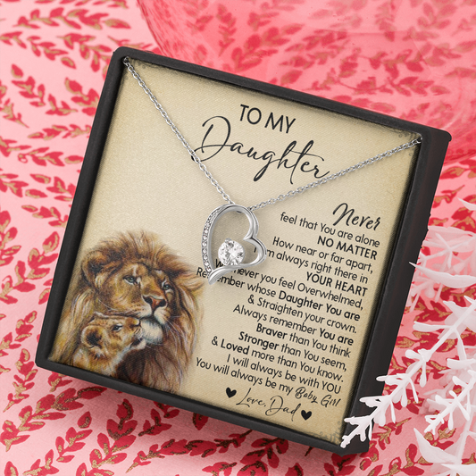 128C Necklace To My Daughter, Gift for Daughter, Birthday Gift, Lion Dad Necklace