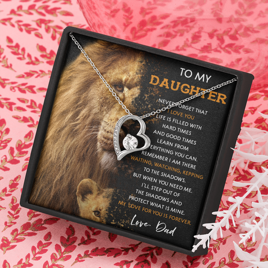 N377C To My Daughter Necklace, Gift For Daughter From Dad, Daughter And Father Lion