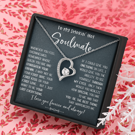 N372C To My Soulmate Necklace, Valentines Gift For Her Birthday Gift For Soulmate Wife