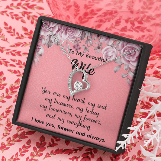 160C To My Beautiful Wife Necklace, Gift for Her, Valentine's Day Necklace Gift