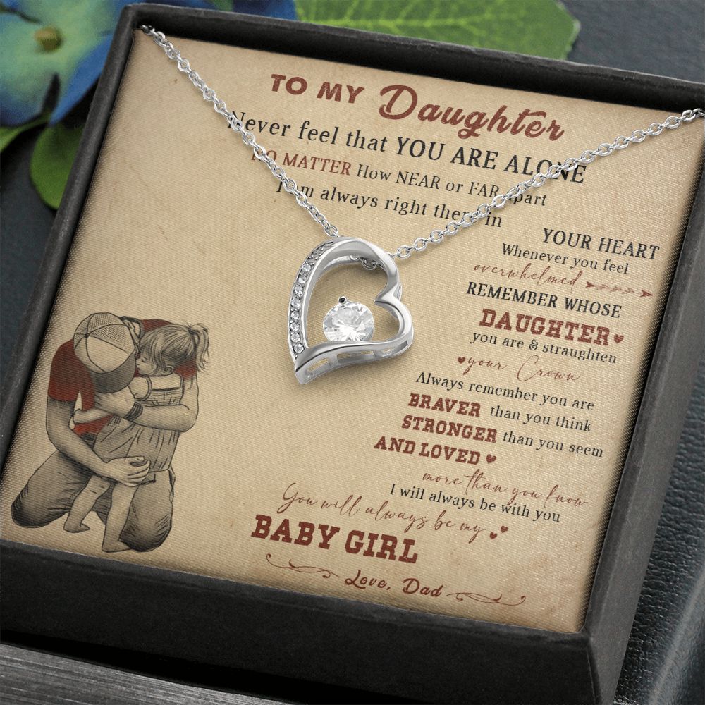 105 Daughter Necklace, To My Daughter Necklace,  Birthday Gift For Daughter From Dad
