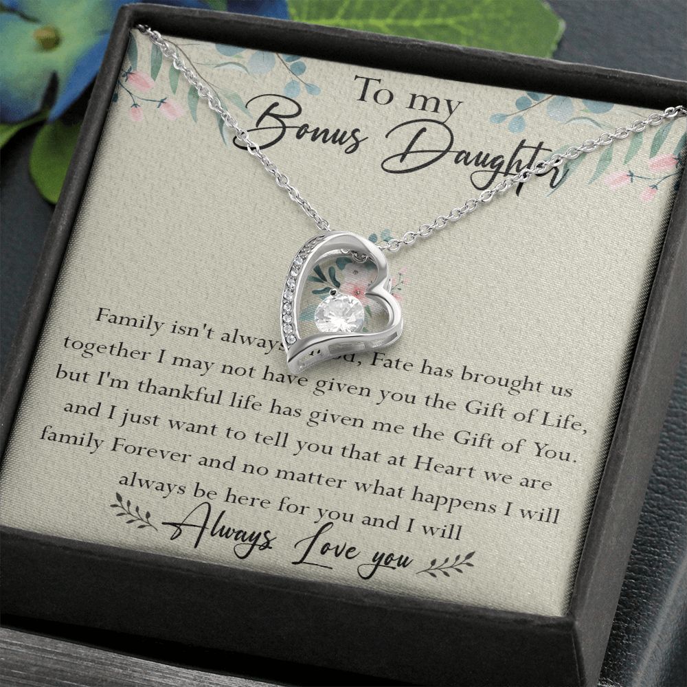 39C To My Bonus Daughter Necklace Family Isn't Always Blood Gift for Bonus Daughter