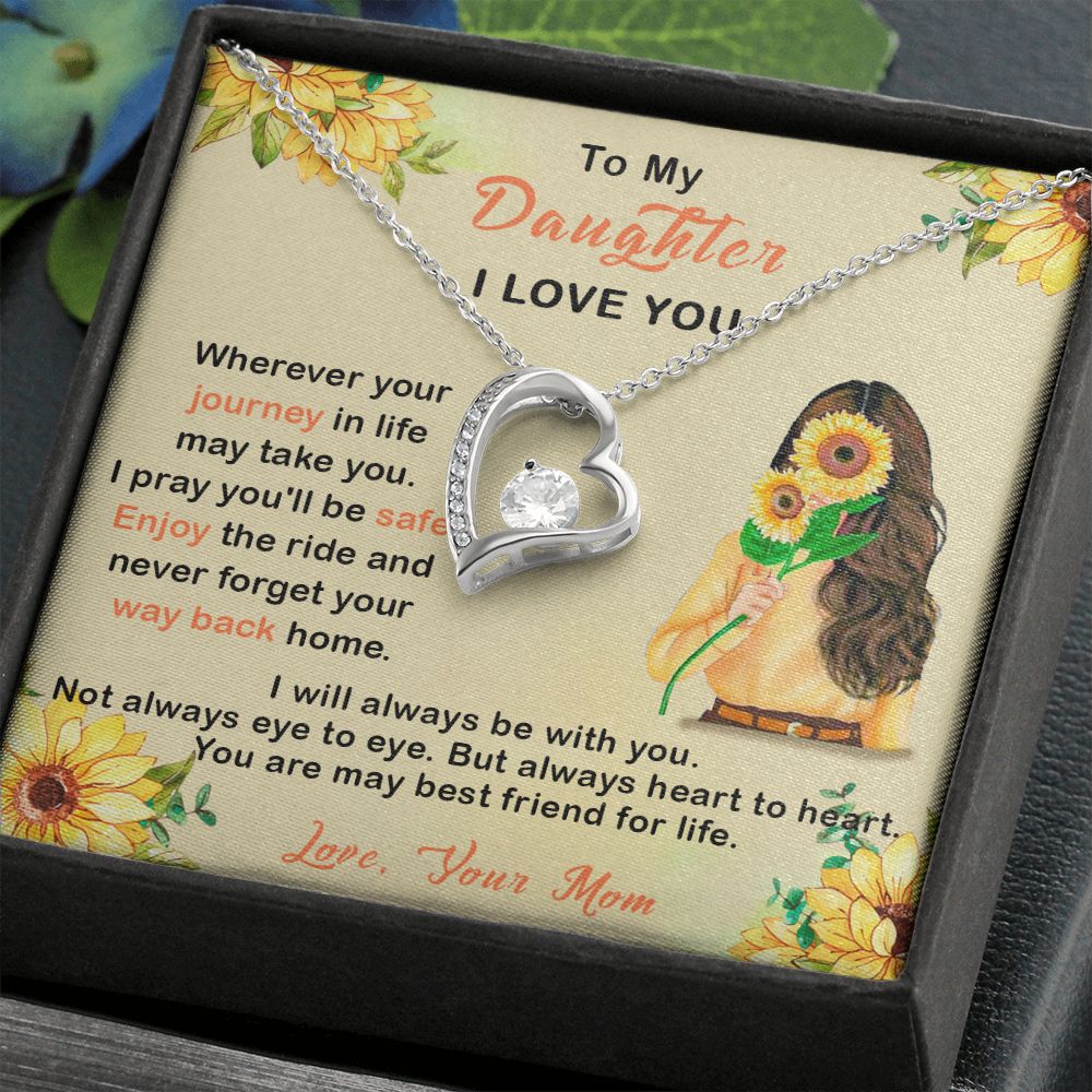 409C To My Daughter I Love You Necklace, Gift From Mom For Daughter, Gift Birthday