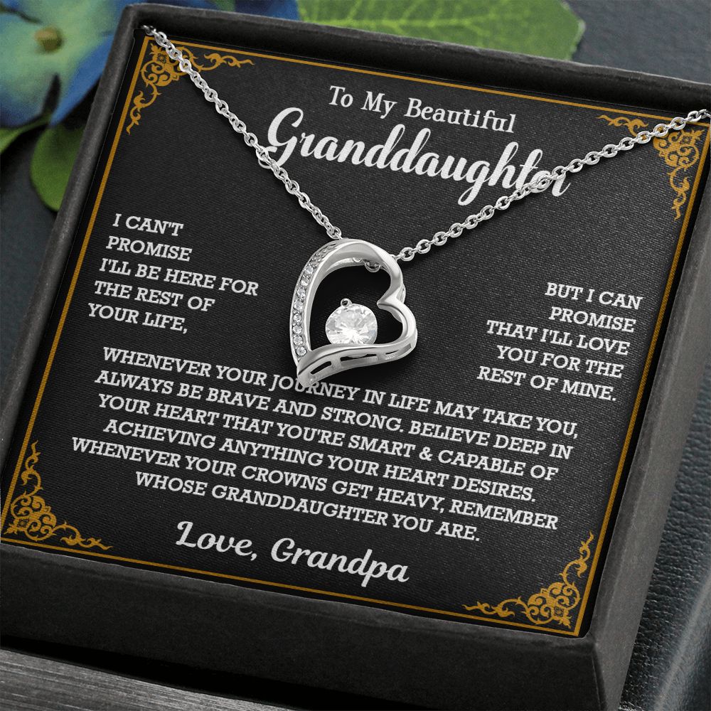 614C To My Granddaughter Necklace, Xmas Birthday Gift For Granddaughter From Grandpa