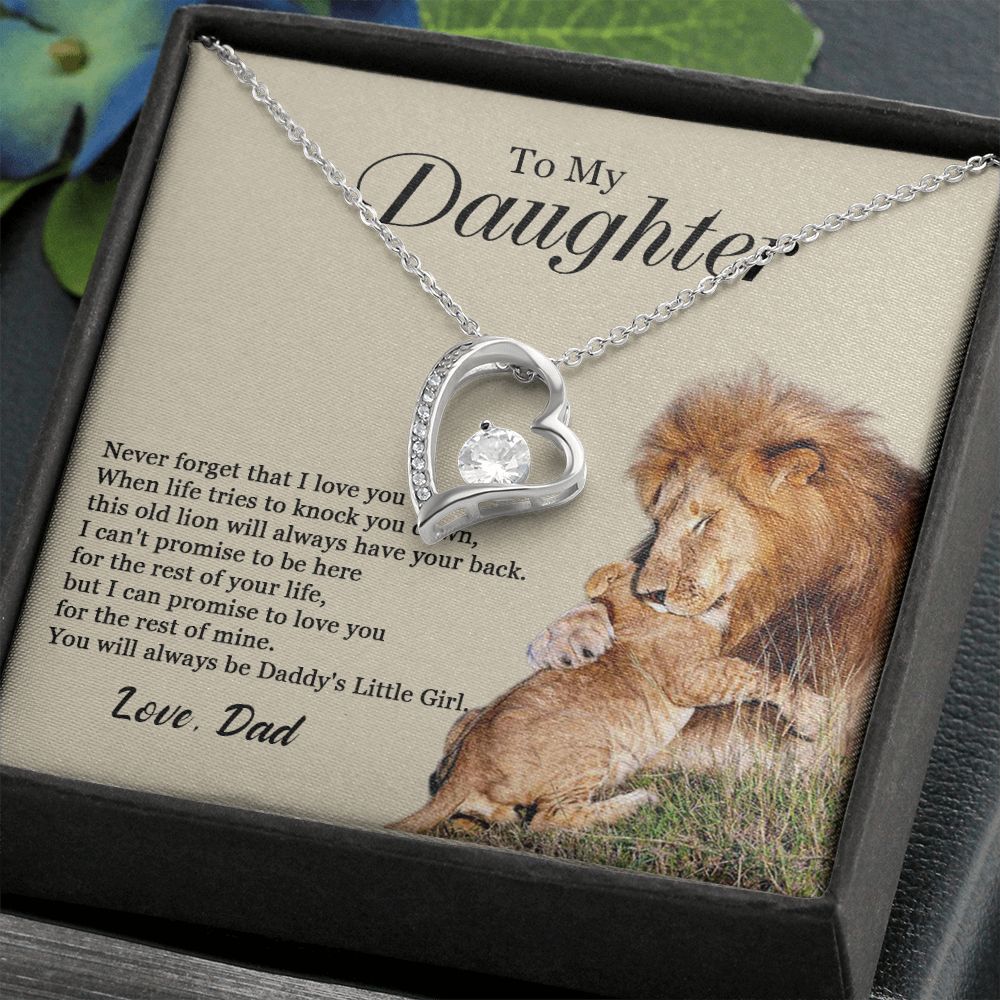 448C To My Daughter Necklace, Xmas Gift For Daughter From Dad, Daughter Father Lion.