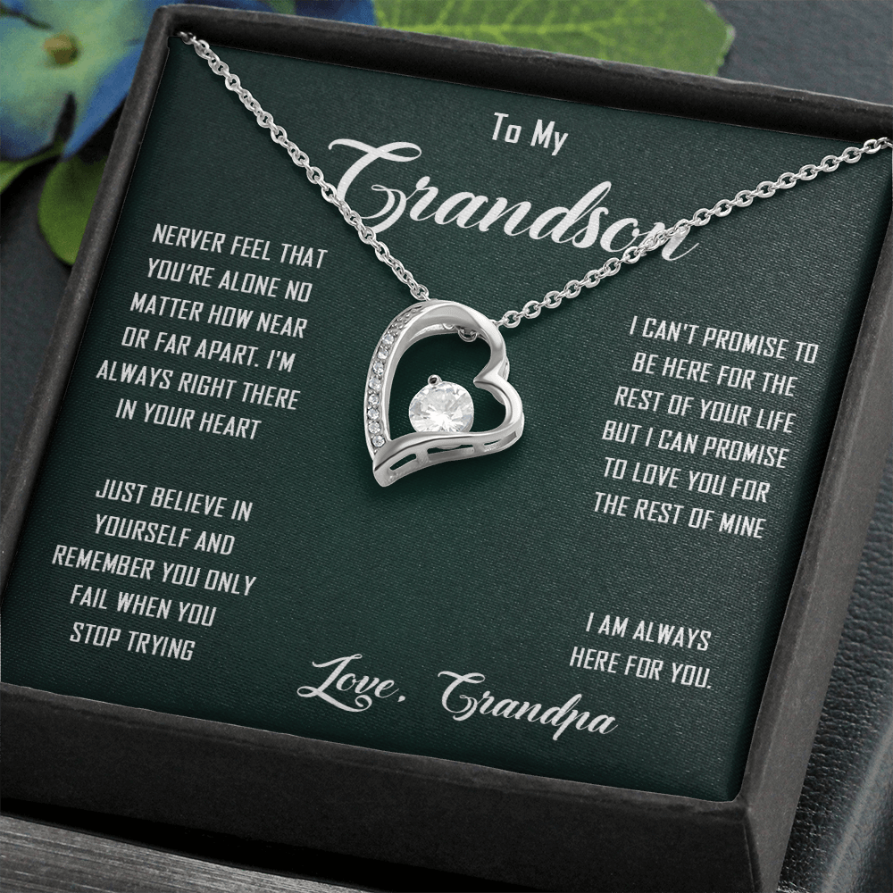 N368C To My Grandon Love Gift Sentimental Christian Cross Necklace Anniversary Gift