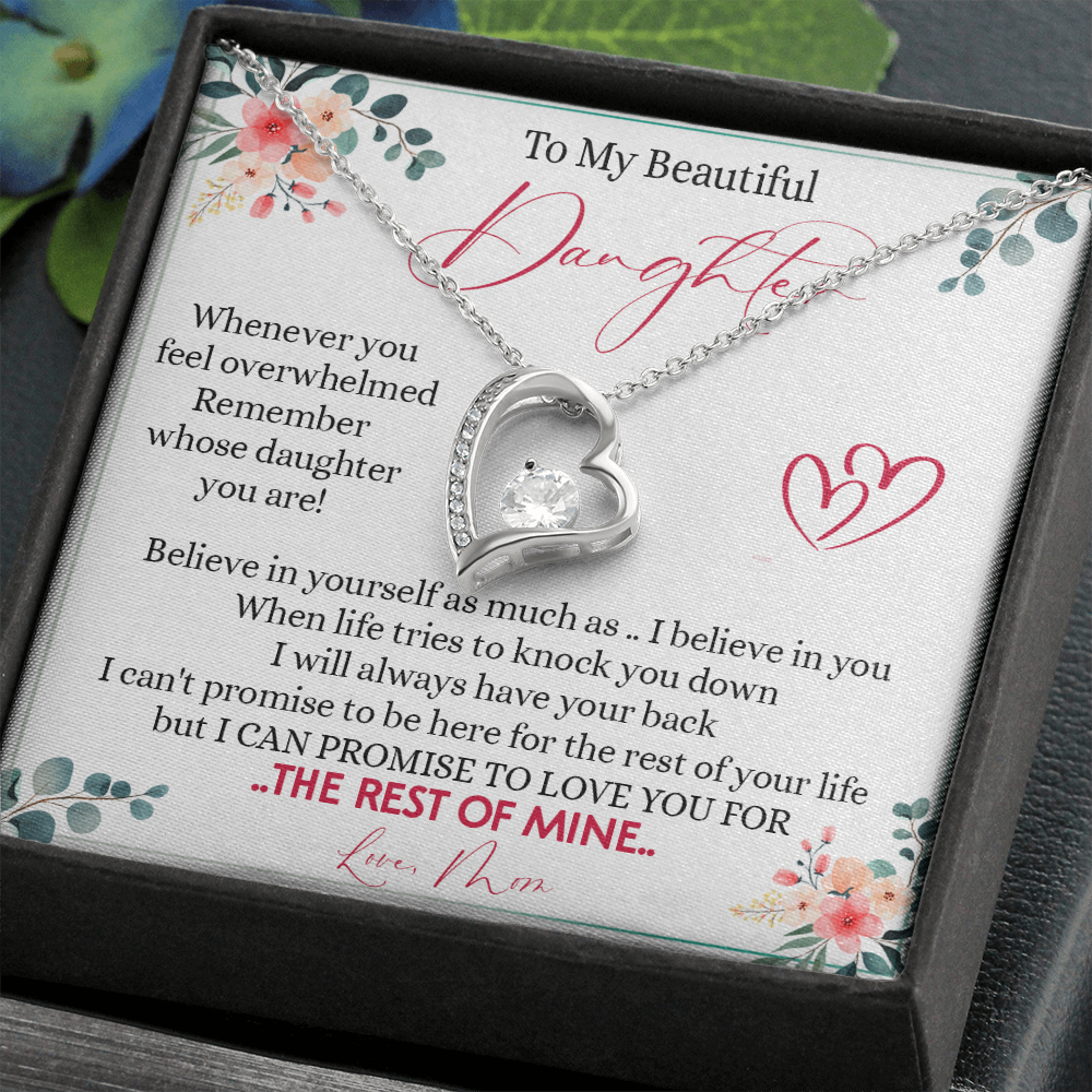 149C Necklace To My Beautiful Daughter, Daughter Birthday Gift from Mom, I Love You