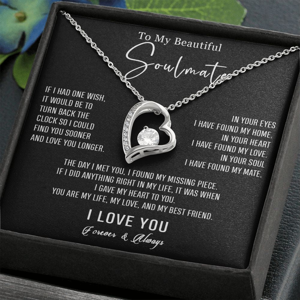 561C To my Soulmate Necklace, Wife Birthday Gifts, Love Gifts for Wife Girlfriend