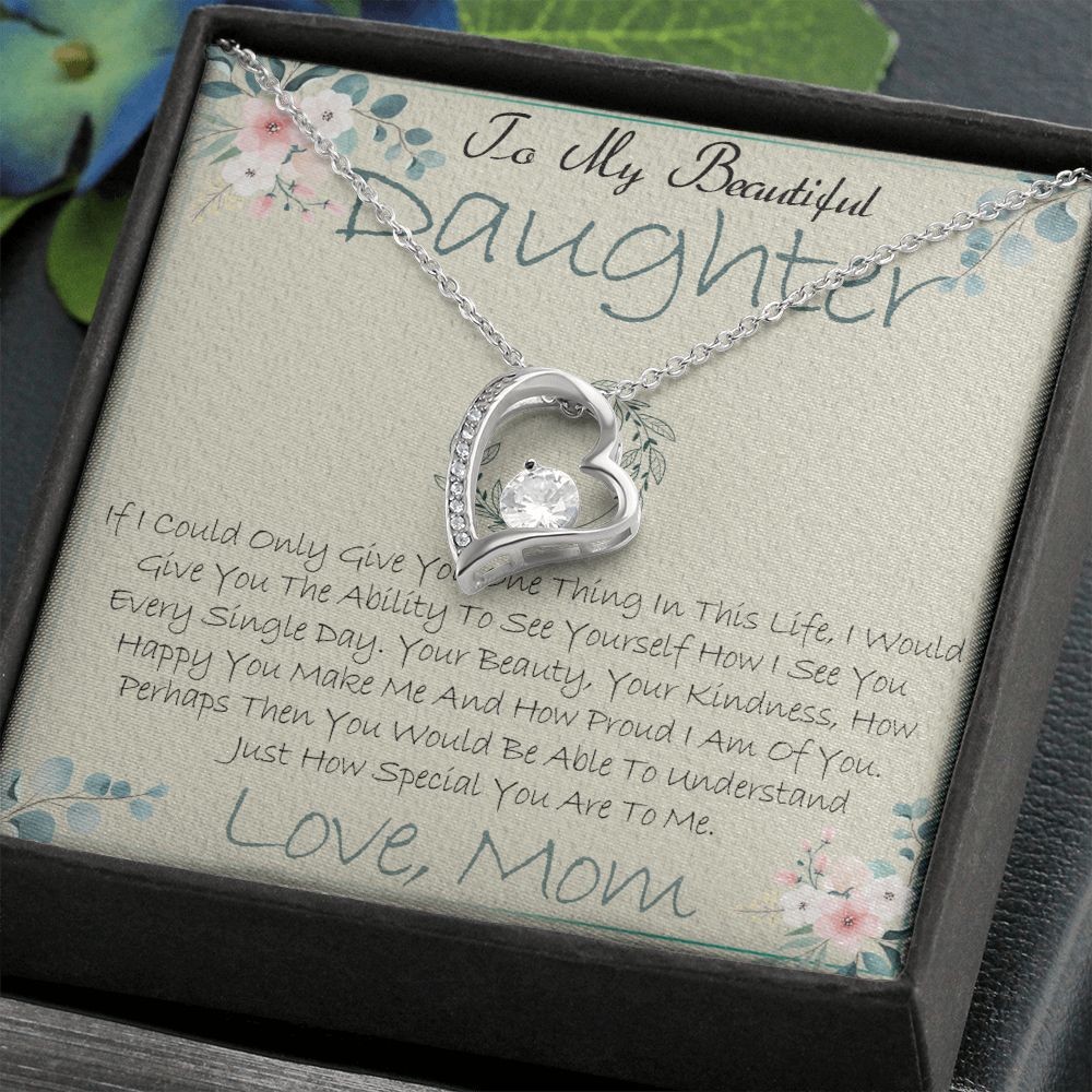 40C Daughter Necklace, To My Beautiful Daughter Necklace Gifts From Mom, Birthday