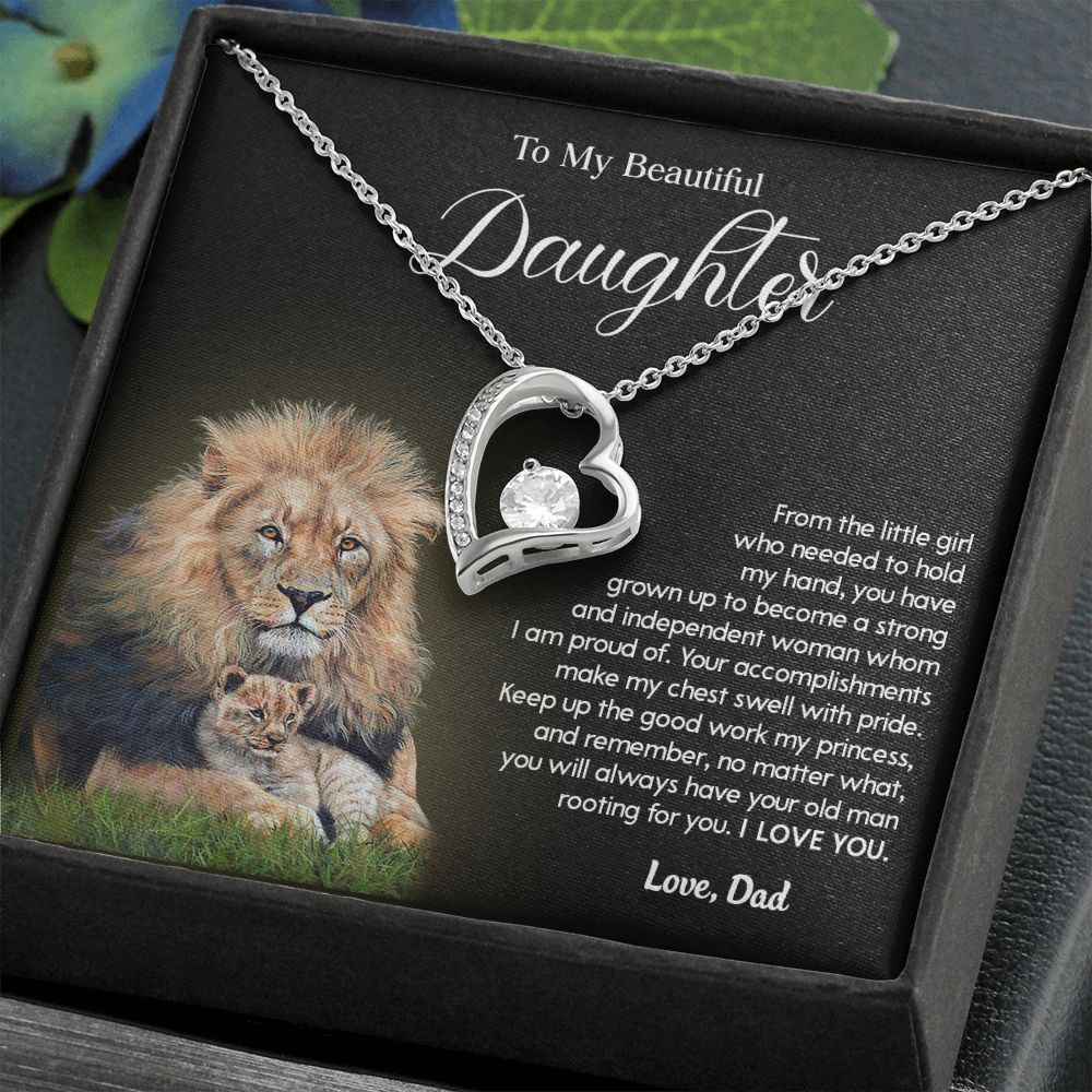 619C To My Daughter Necklace From Dad, Father Daughter Gift,Christmas Birthday Gift