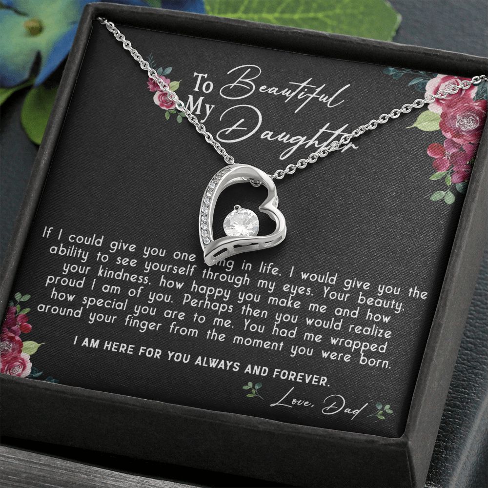 119C Daughter Necklace, To My Beautiful Daughter Necklace Gift From Dad, Xmas Gift