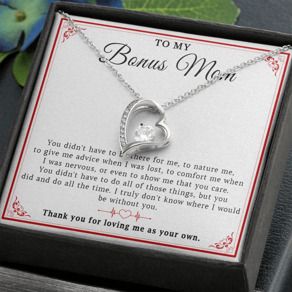 549C To My Bonus Mom Necklace, Mother Necklace, Birthday Gift for Bonus Mom, Mother