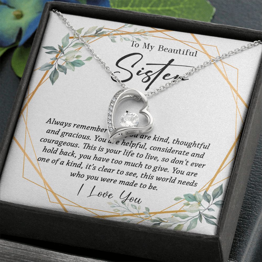 625C To My Sister Necklace, Little Sister Jewelry Gift, Birthday Gift,Necklace Sister