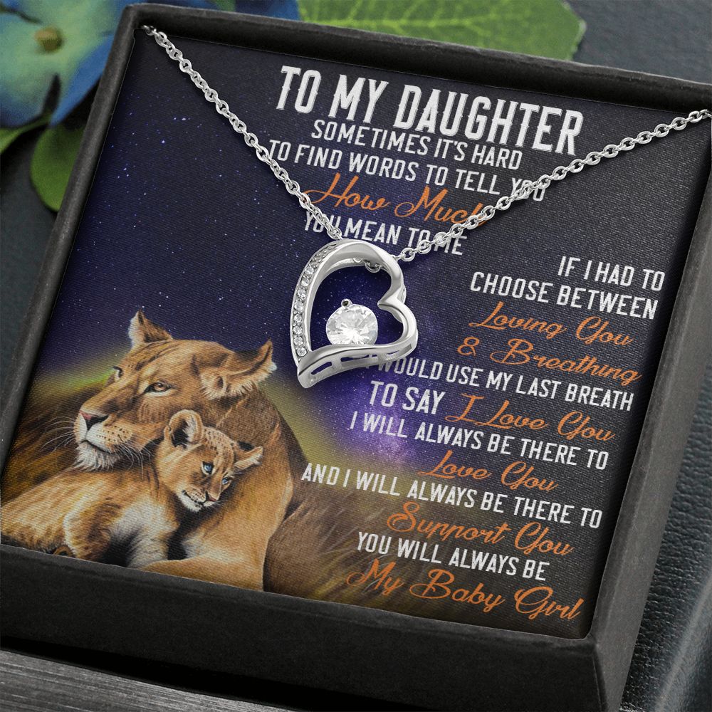 42C Lion To My Daughter Necklace, Gift Birthday, Necklace Gift For Daughter