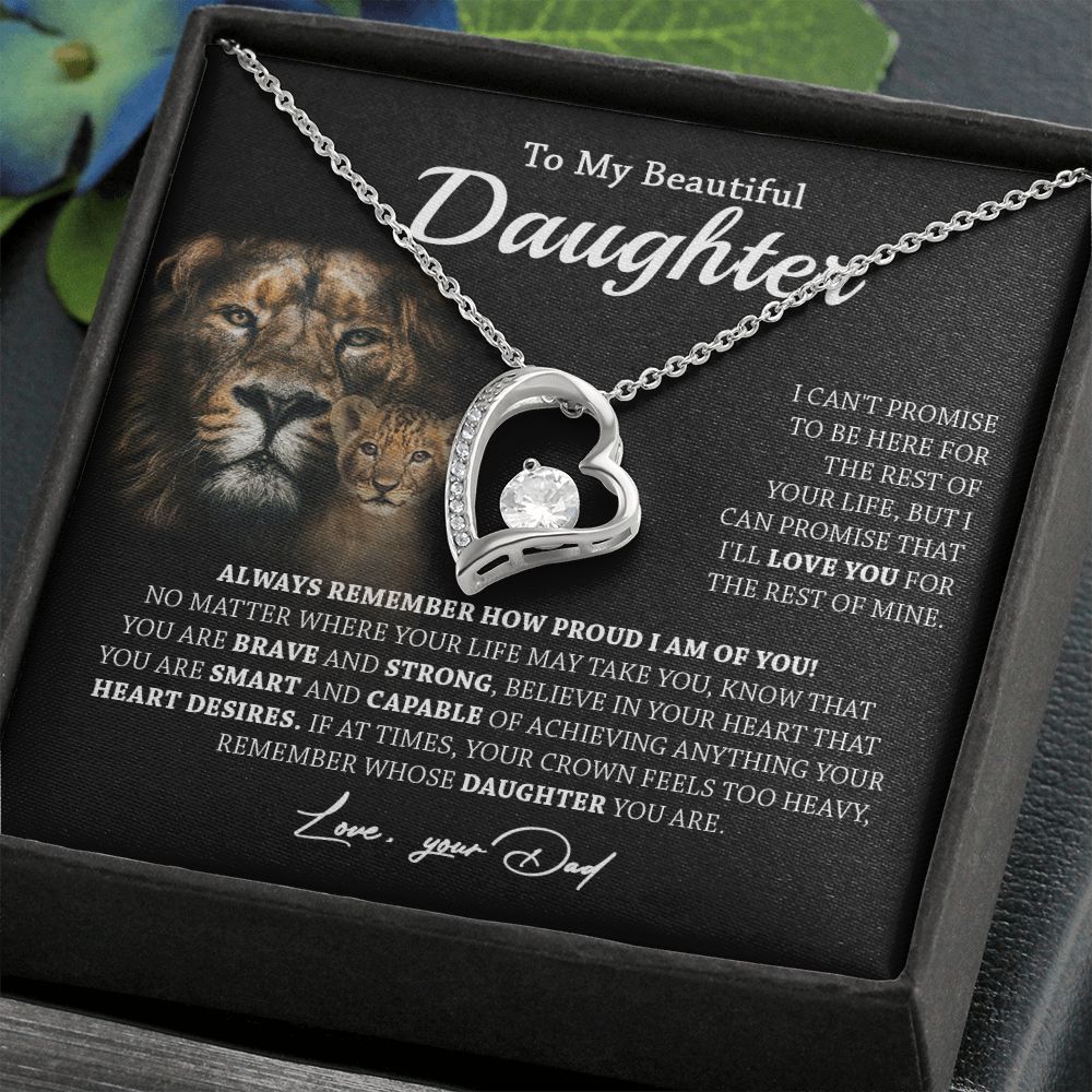 629C To My Daughter Necklace,Always Remember Lion Necklace Gift For Daughter From Dad