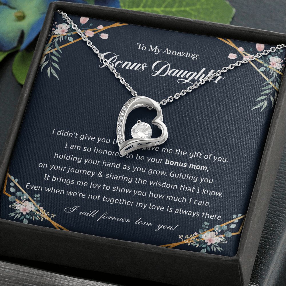 576C To My Bonus Daughter Necklace, Bonus Daughter Gift From Stepmom, Birthday Gifts