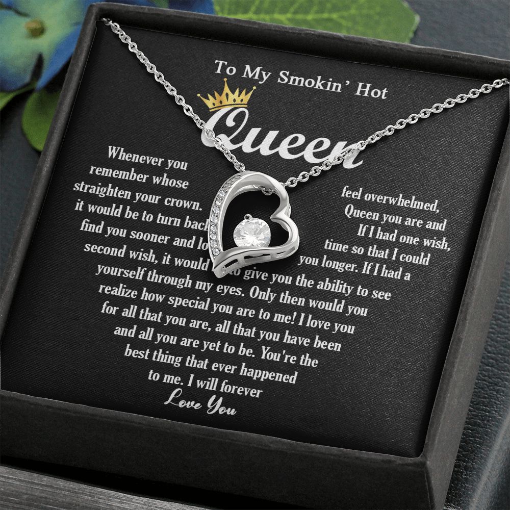 444C To My Smokin Hot Queen Crown Necklace Gift For Wife Soulmate Valentines Day Gift