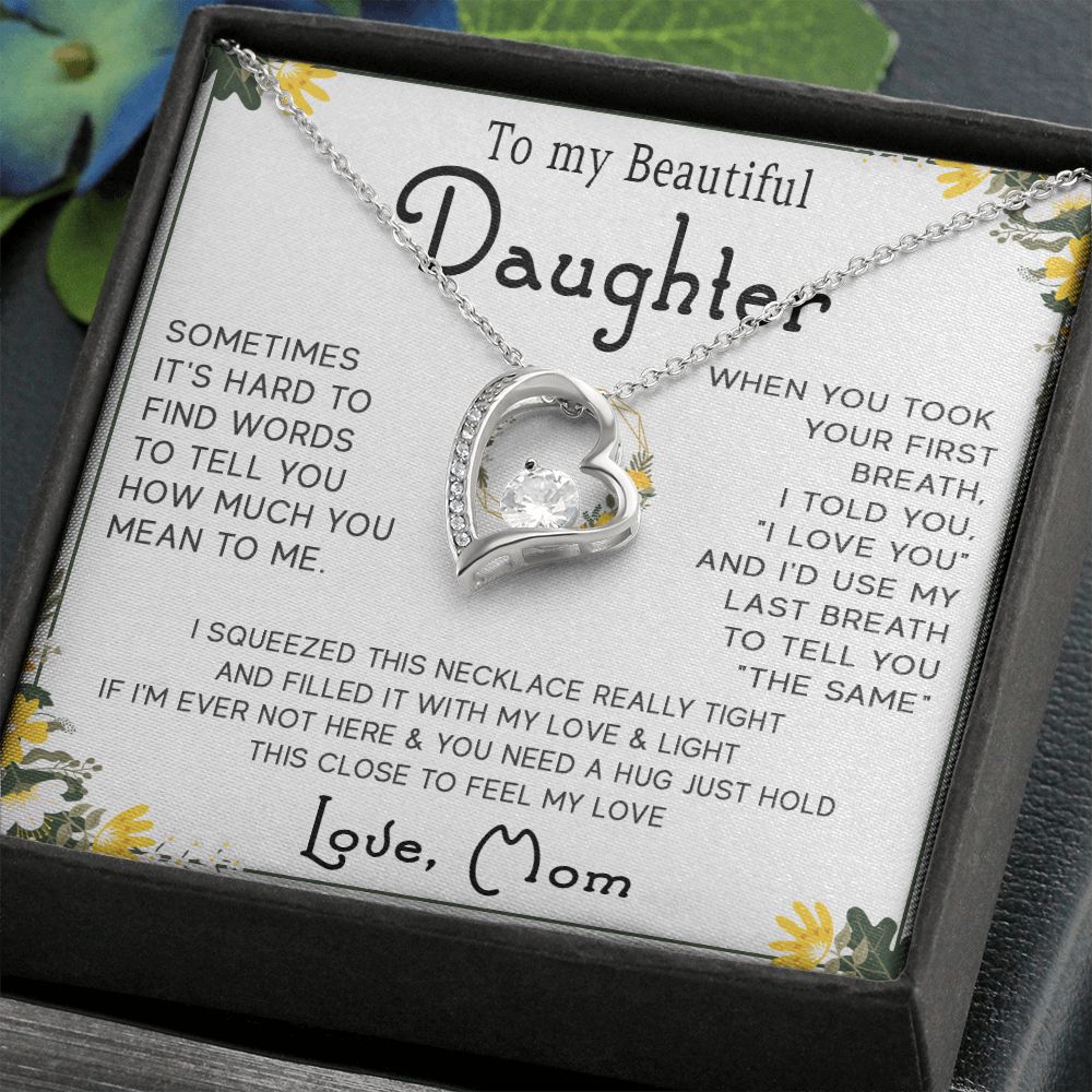 46C To My Beautiful Daughter Necklace, Gift For Daughter From Mom, Gift Birthday