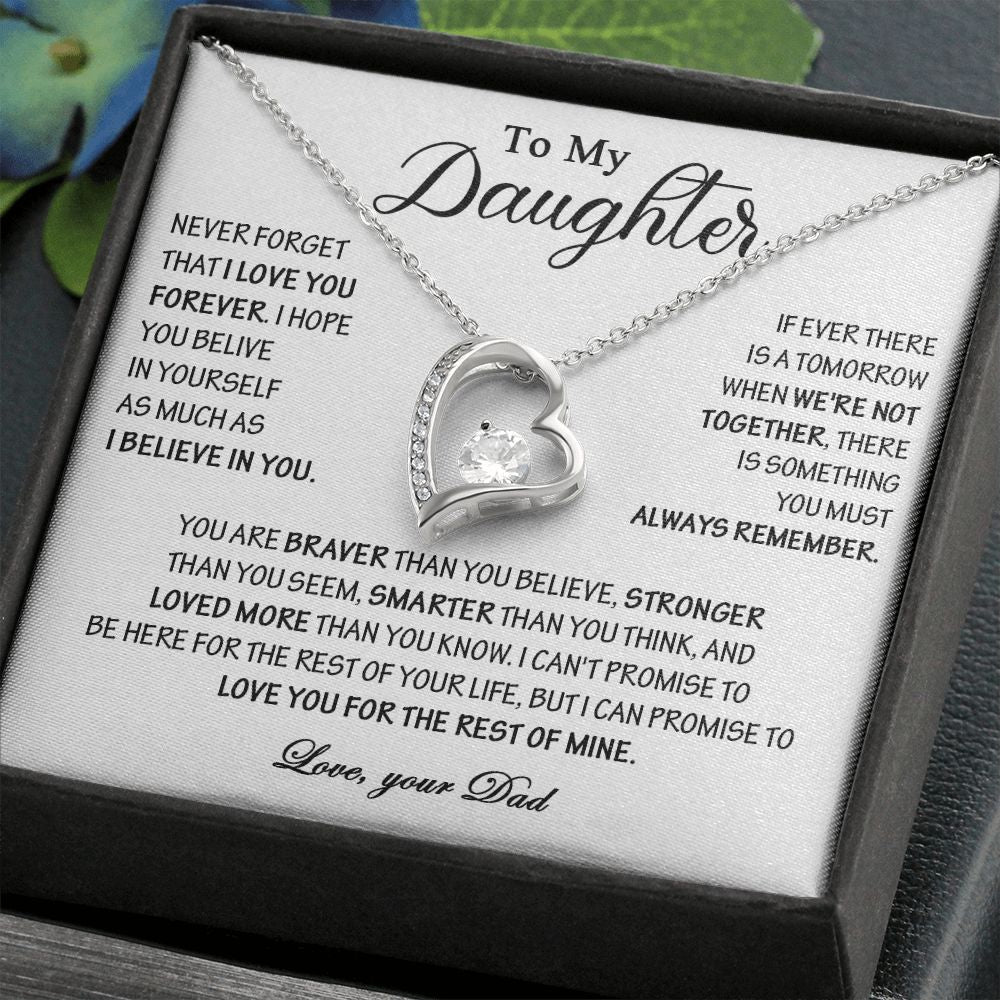 432C To My Daughter Necklace, Daughter Father Necklace, Gift Birthday, Xmas From Dad