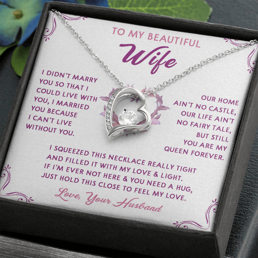 168C Necklace Gift To My Beautiful Wife, Gift for Her From Husband, Valentine Gift