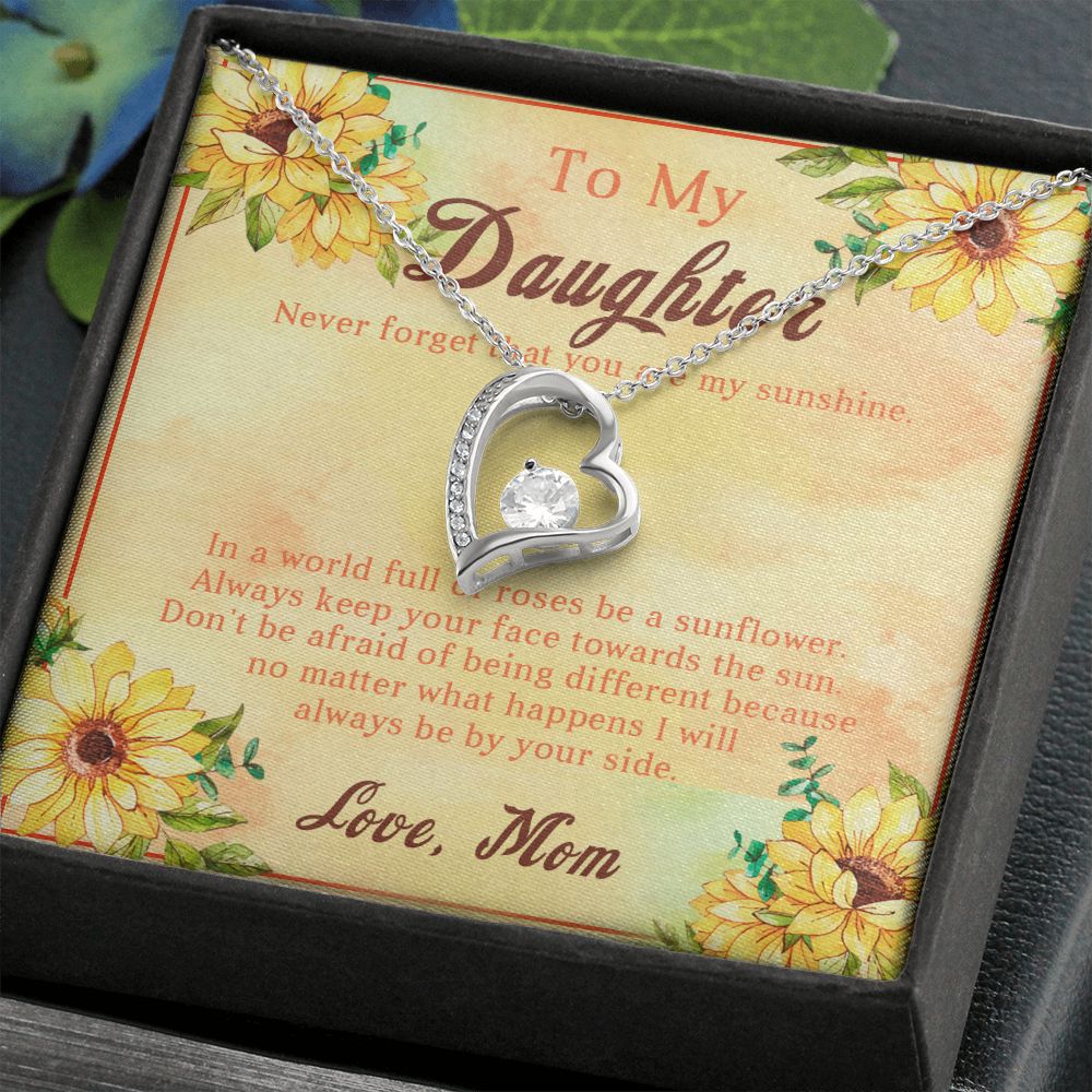 107C Sunflower Necklace, To My Daughter Necklace, Necklace Gift From Mom, Xmas Gift