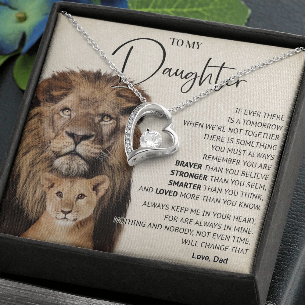 506C To My Daughter Necklace, Gift For Daughter From Dad, Lion Father Gift, Love Gift
