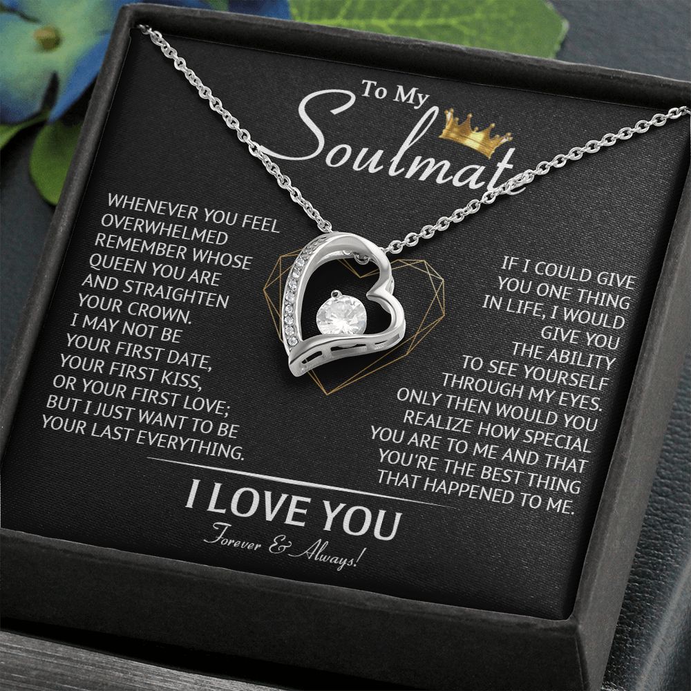 587C To My Soulmate Necklace, Love Gifts For Wife Girlfriend, Birthday Gift for Her