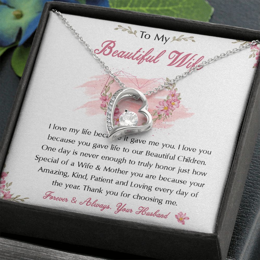 98C To My Beautiful Wife Necklace, Wife Necklace Gift from Husband, Birthday Gift