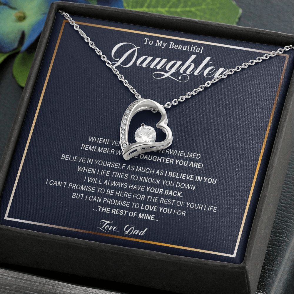 485C To My Daughter Necklace, Christmas Birthday Gift from Dad, I Love You Daughter