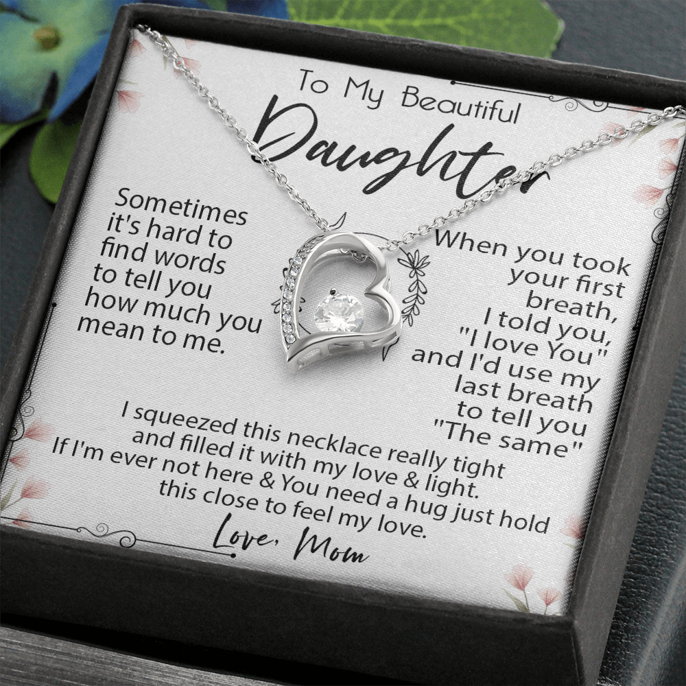 19C Necklace To My Beautiful Daughter, Necklace Gift for Daughter/Her From Mom
