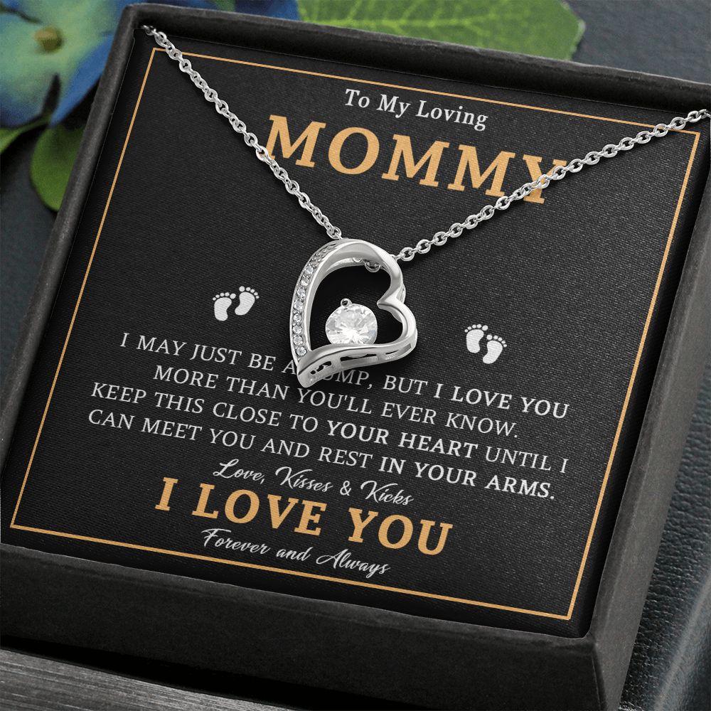 548C To My Mommy Necklace, Baby Feet Design, Mother Necklace, Baby Shower Gifts