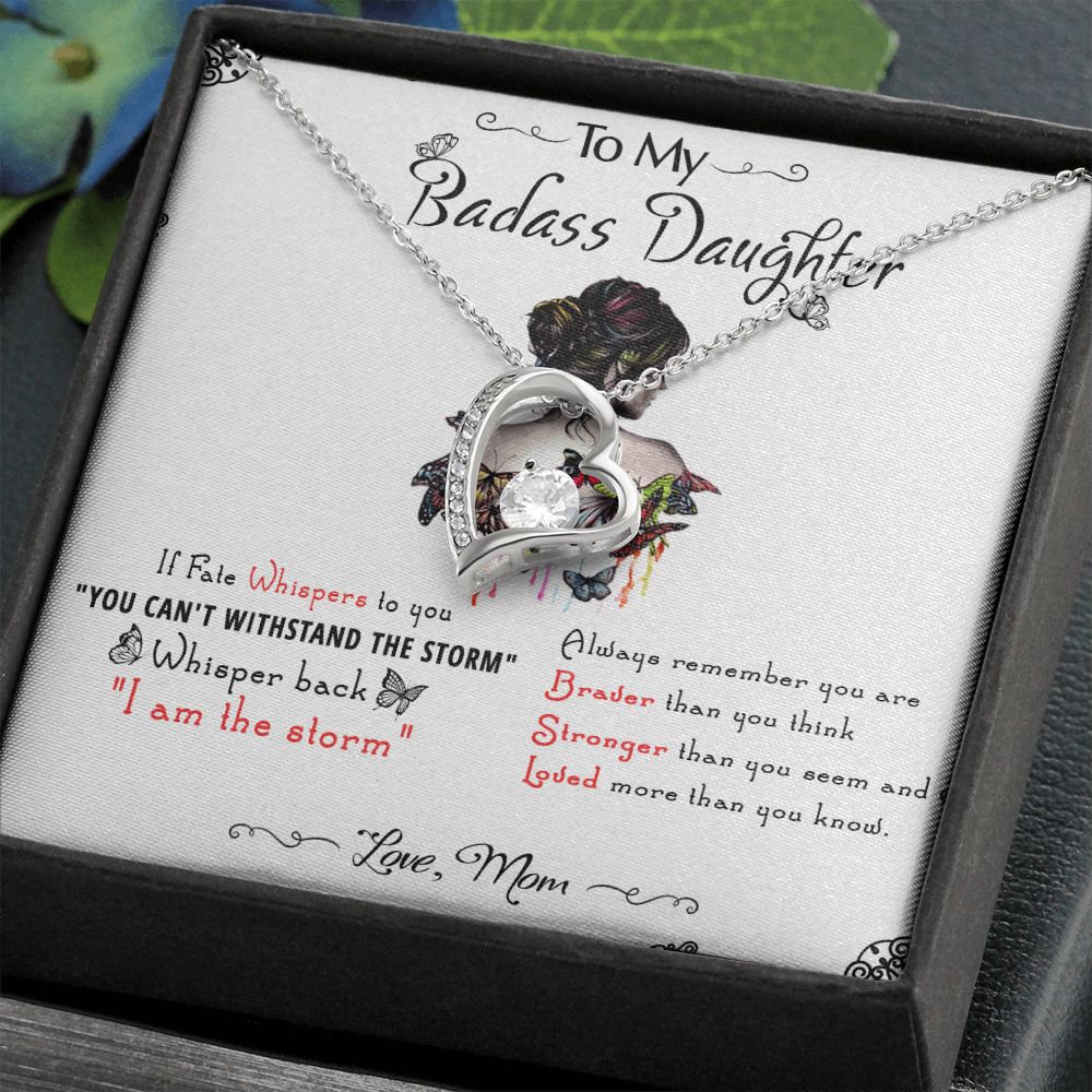 53C To My Badass Daughter, Badass Daughter Necklace From Mom, Birthday Gift