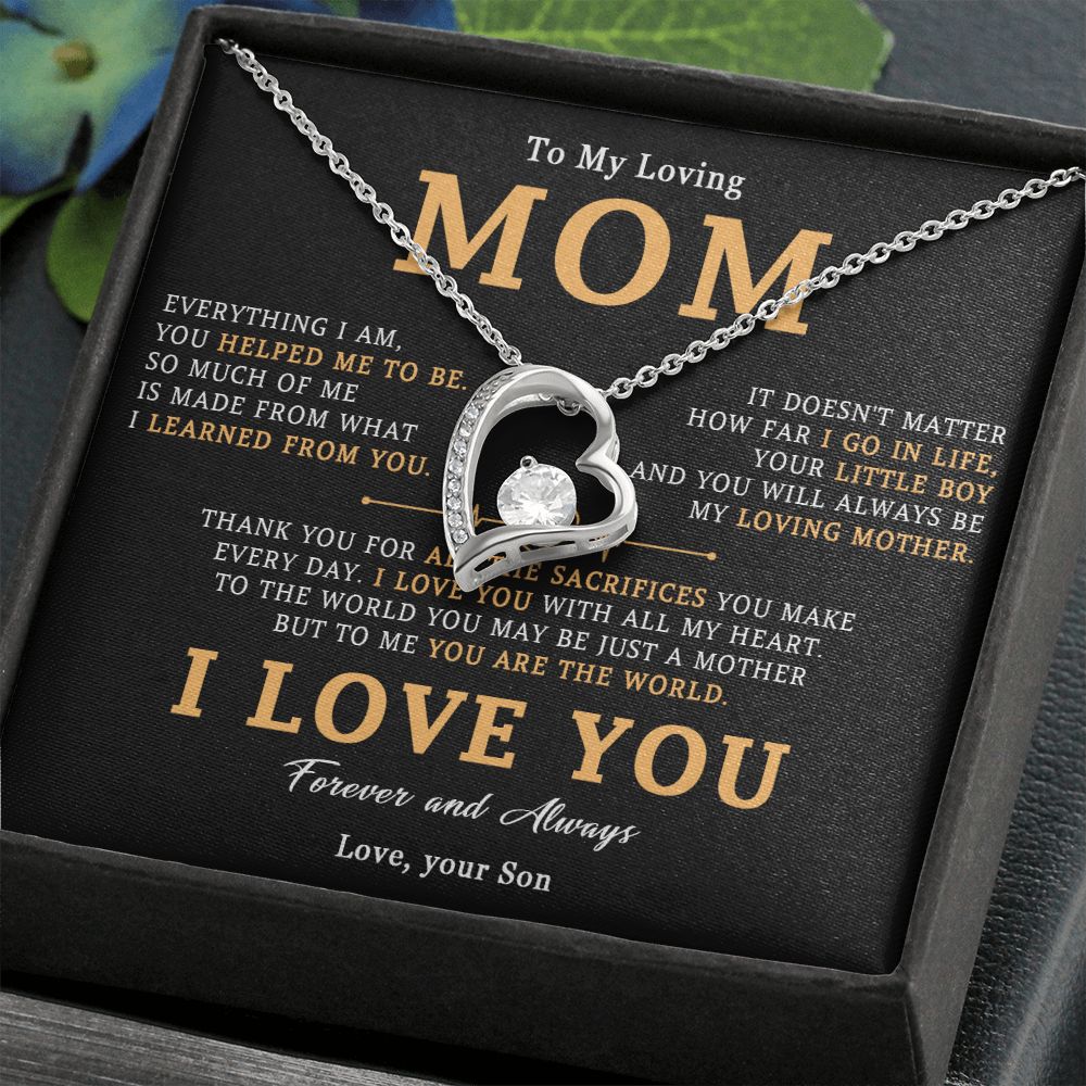 509C To My Loving Mom Necklace, Gift for Mom from Son, Mother's Day Jewelry Gifts