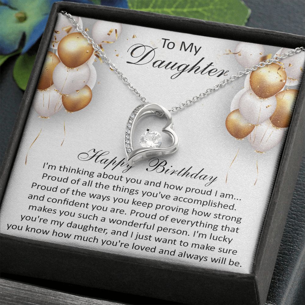 407 C To My Daughter Necklace, Happy Birthday Gift, Necklace Gift For Daughter