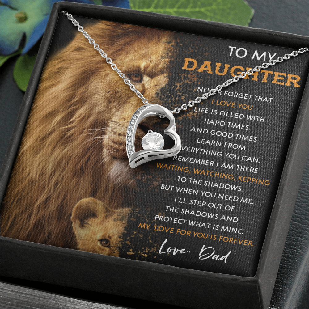N377C To My Daughter Necklace, Gift For Daughter From Dad, Daughter And Father Lion
