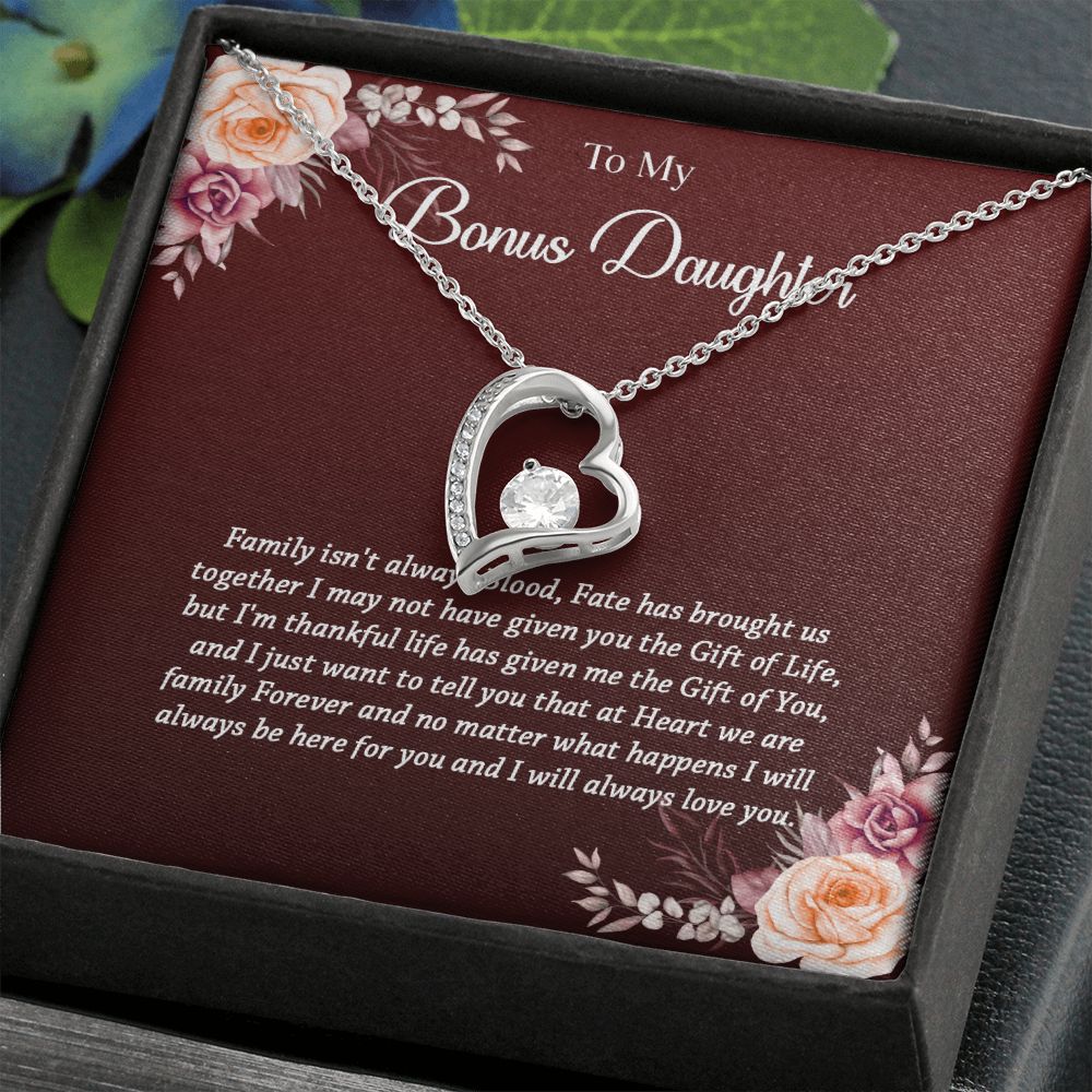 621C To My Bonus Daughter Necklace, Gift Birthday, Christmas, Gift Ideas, Necklace