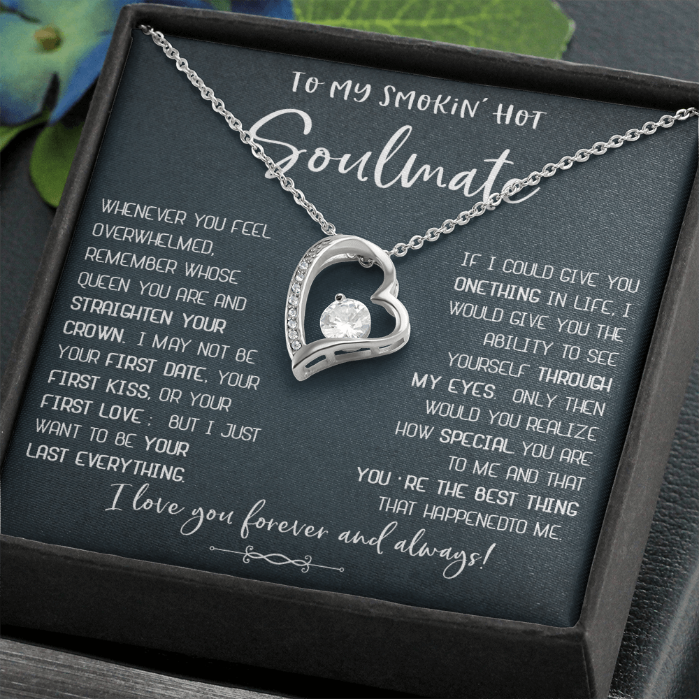 N372C To My Soulmate Necklace, Valentines Gift For Her Birthday Gift For Soulmate Wife