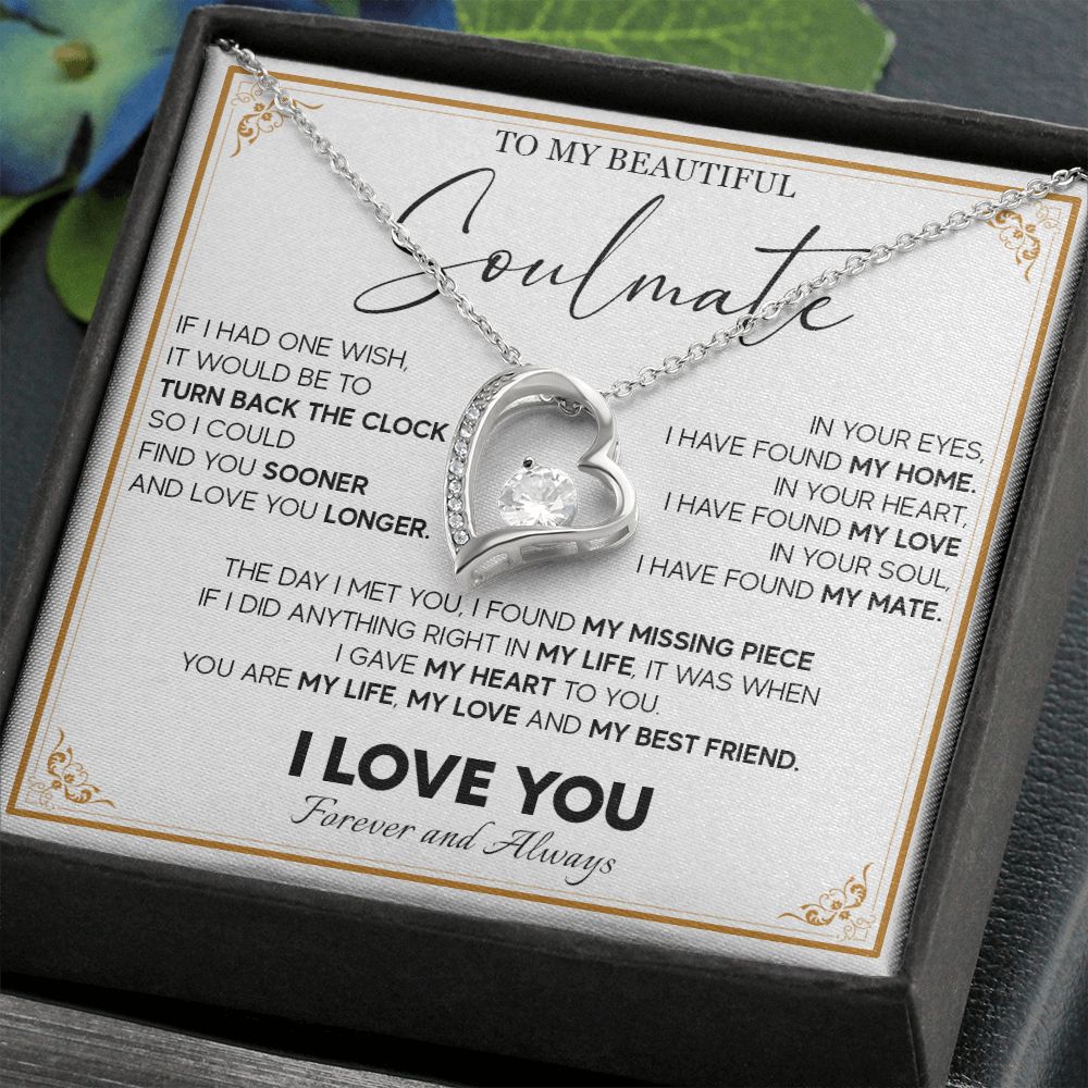 511C To My Beautiful Soulmate Necklace, Gift for Wife, Girlfriend, Anniversary Gift