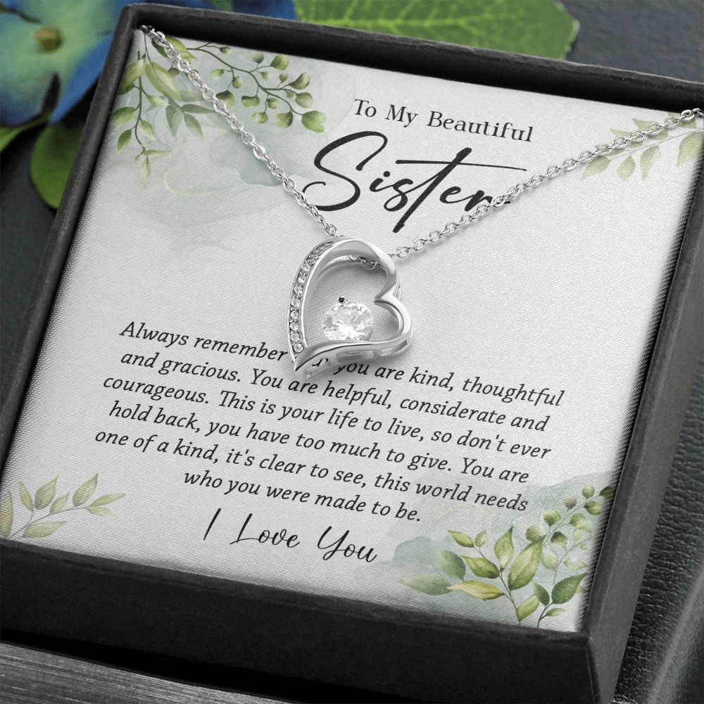 624C To My Sister Necklace,Christmas Birthday Gift For Sister From Brother/Sister