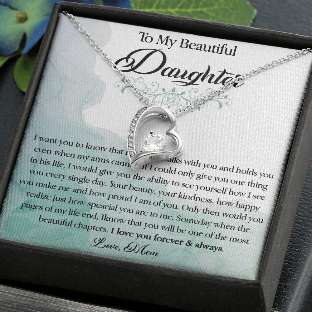 25C To My Beautiful Daughter Necklace, Gift Birthday From Mom For Daughter