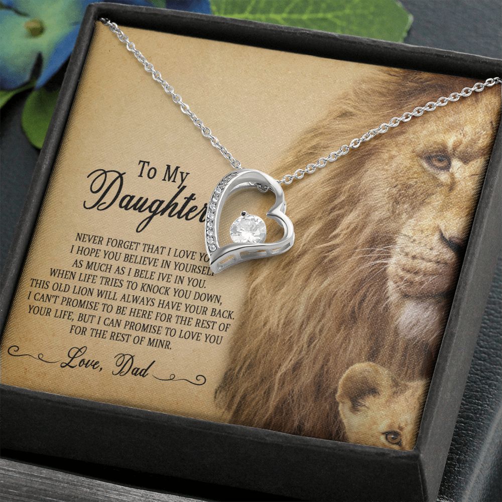 51C To My Daughter Necklace, Gift For Daughter From Dad, Daughter Father Lion