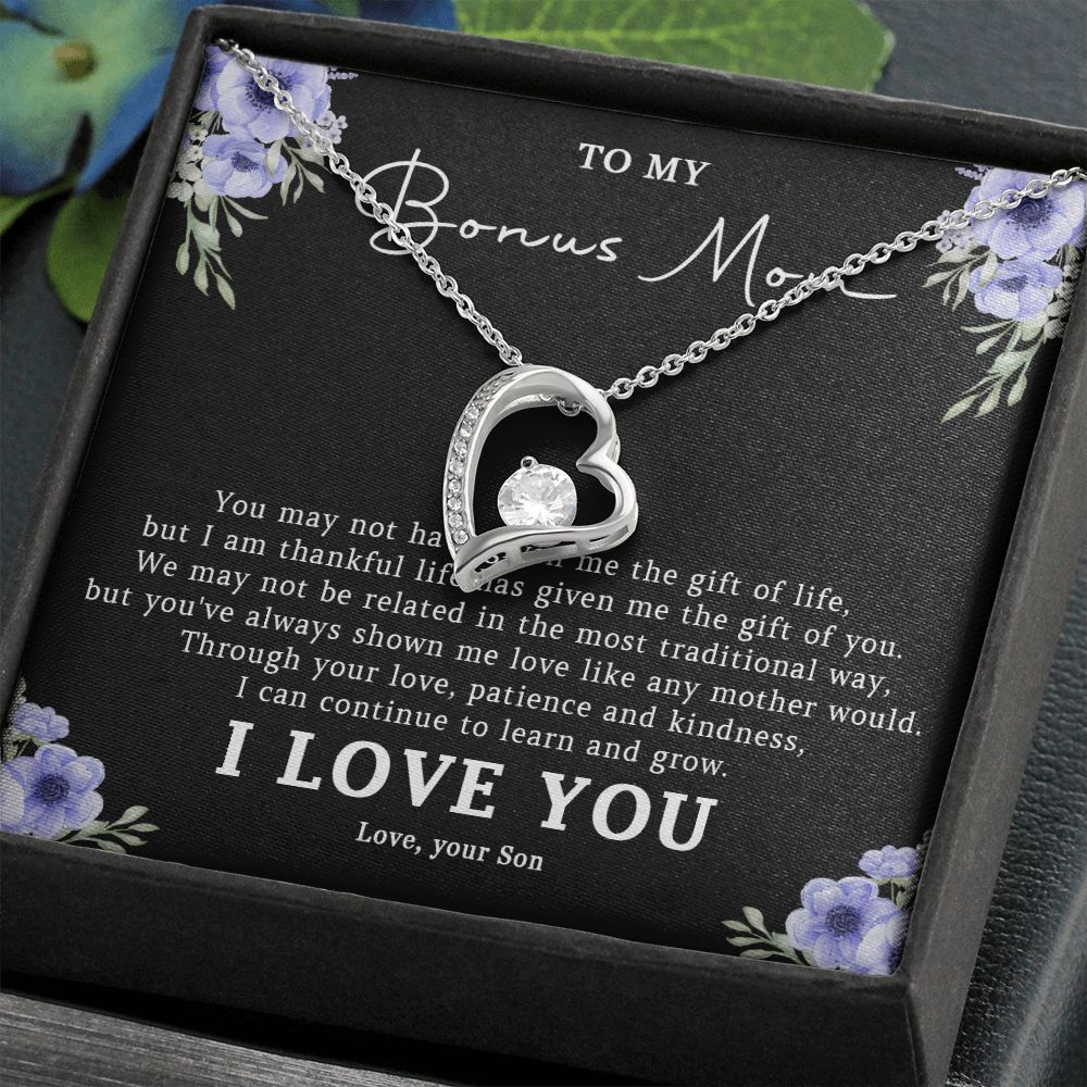 523C Step Mom Gift, Bonus Mom Necklace, Stepmom Necklace, Mom Birthday Gift from Son