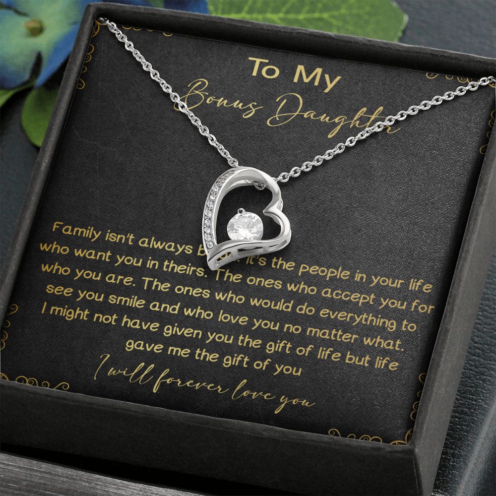 32C To My Bons Daughter Necklace, I Will Forever Love You, Gift Birthday, Holiday