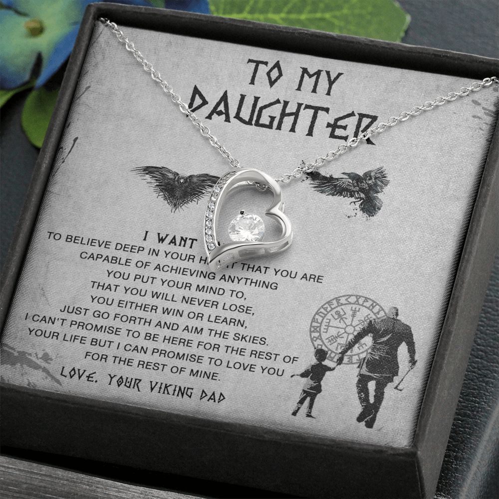 117CTo My Daughter Necklace From Viking Dad, Gift For Viking Daughter Gift Necklace