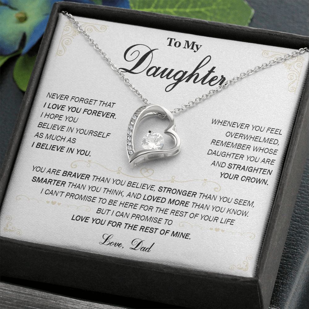 589C To My Daughter Necklace, Daughter Father Necklace, Daughter Gift From Dad, Mom